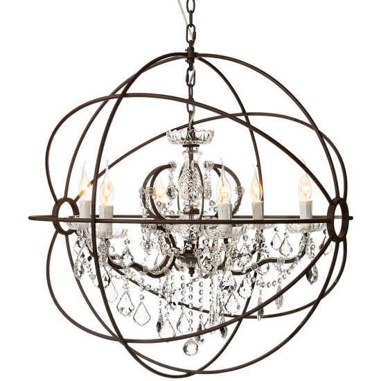 Rome Taklampa Kristall Rost 80cm