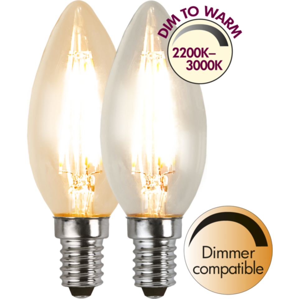Kronljus LED-Lampa E14 DIM-TO-WARM Filament