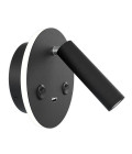 Bergdala USB hotel wall light black 14cm Bergdala USB hotel wall light black 14cm