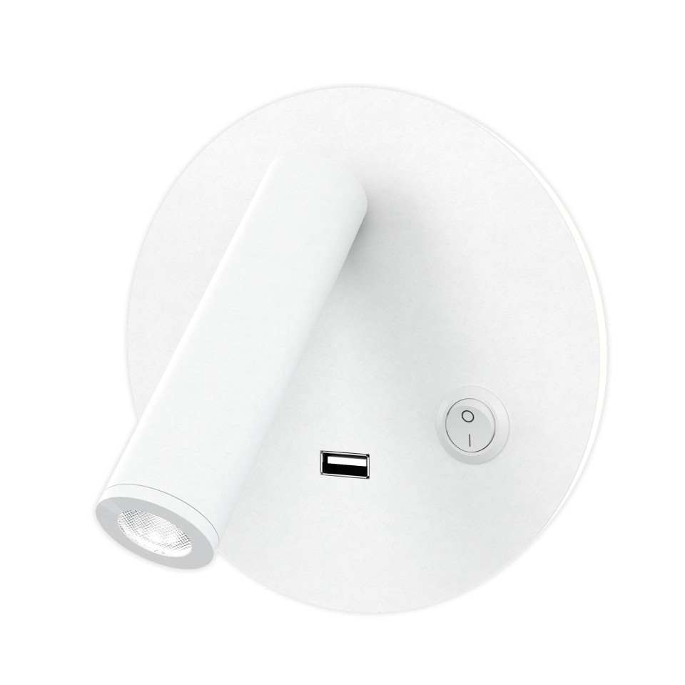 Bergdala USB hotel wall light white 14cm Bergdala USB hotel wall light white 14cm