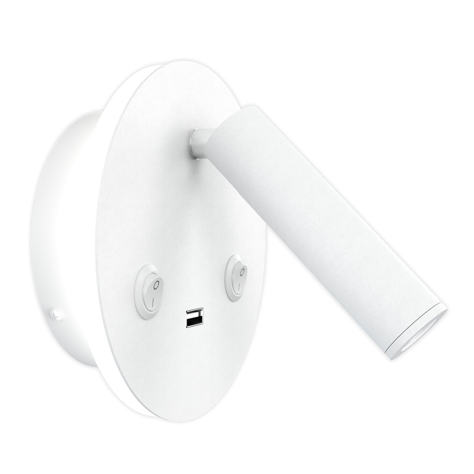 Bergdala USB hotel wall light white 14cm Bergdala USB hotel wall light white 14cm