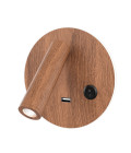 Bergdala USB hotel wall light wood 14cm Bergdala USB hotel wall light wood 14cm