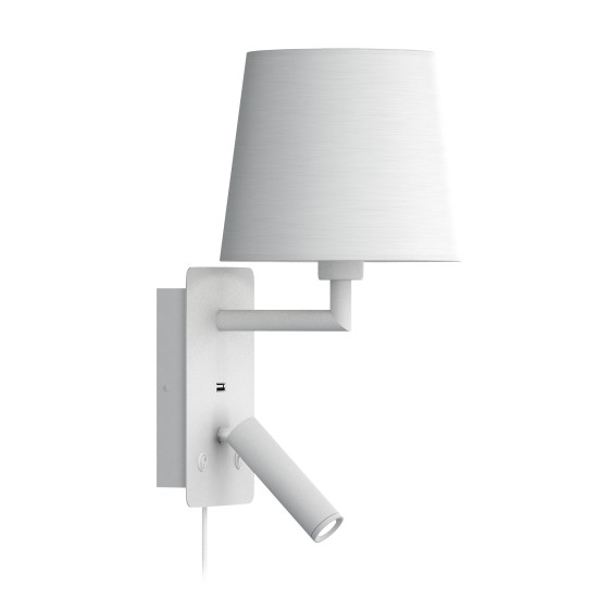 Dalhem USB hotel wall light white 34cm Dalhem USB hotel wall light white 34cm