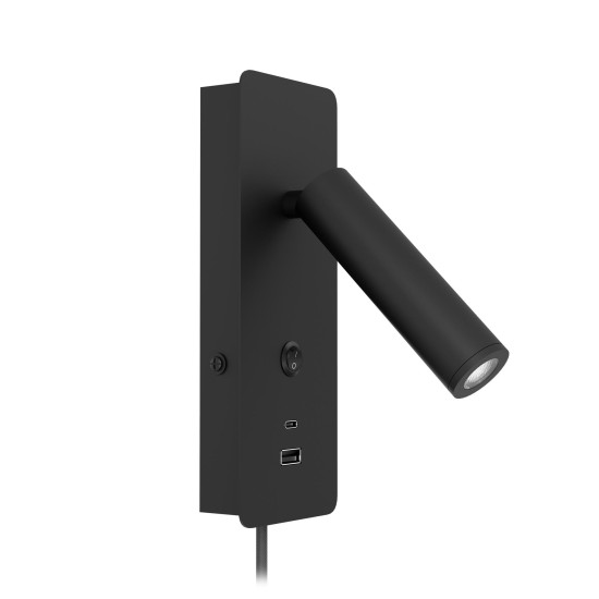 Gibo hotel wall light black 18.6cm Gibo hotel wall light black 18.6cm