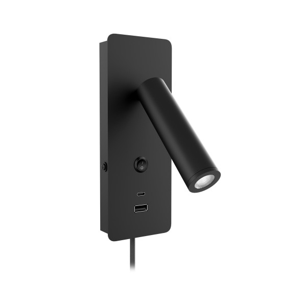 Gibo hotell vägglampa svart 18.6cm