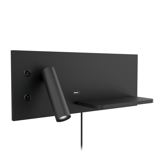 Rimbo hotell vägglampa svart vänster 35cm
