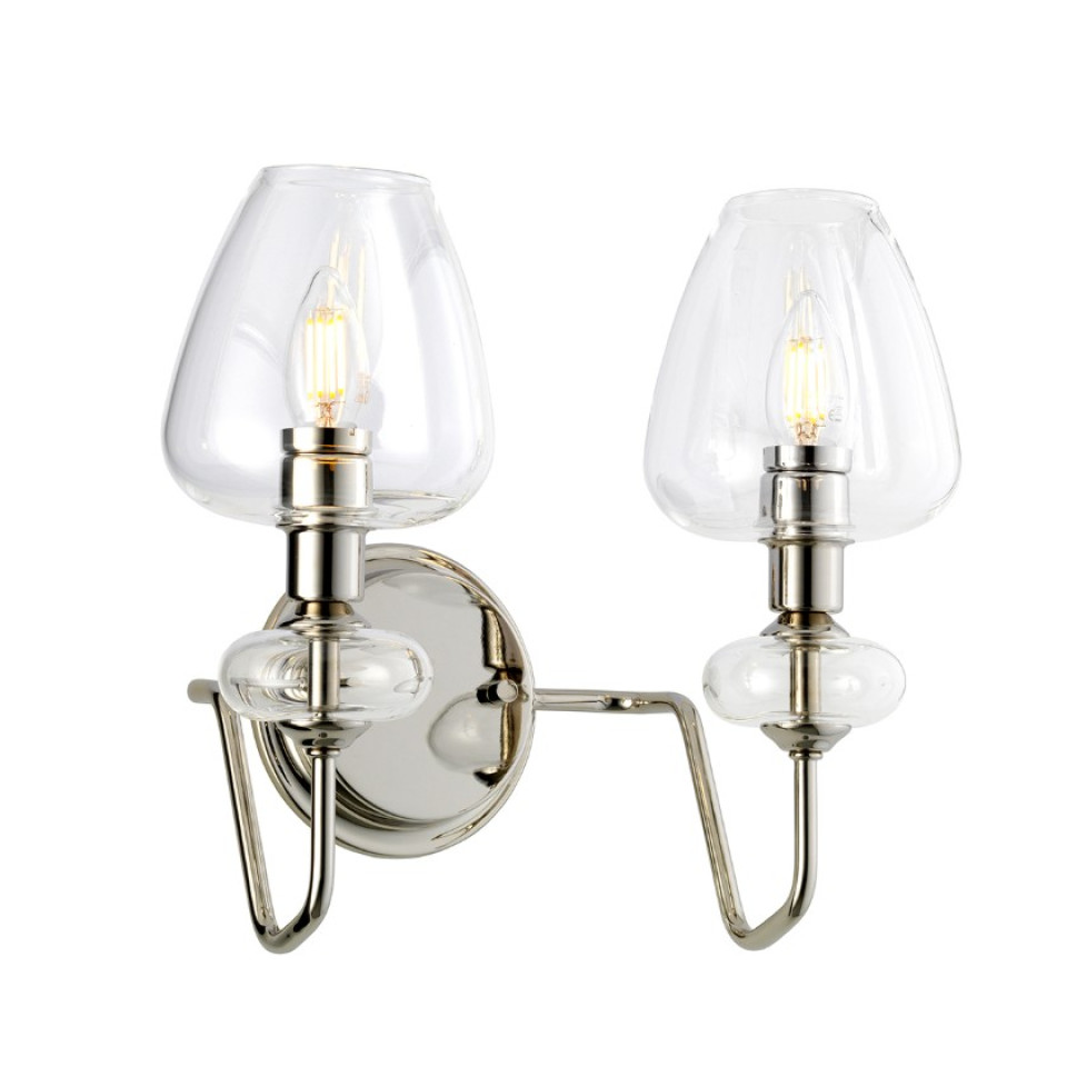 Armand Wall Lamp Nickel/Glass 30.9cm