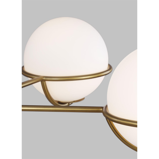 Apollo 5-Lt Chandelier Burnished Brass/White 81.3cm Apollo 5-Lt Chandelier Burnished Brass/White 81.3cm