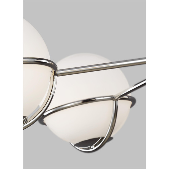 Apollo 5-Lt Chandelier Polished Nickel/White 81.3cm