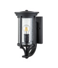 Merrill 1-Lt Outdoor Wall Light Black/Clear 38.8cm IP44
