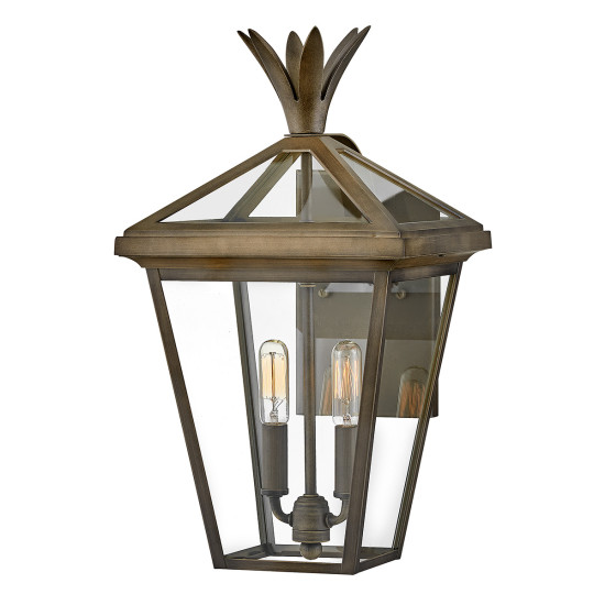Palma 2-Lt utomhus vägglampa brons/klarglas 45,7cm IP44 Palma 2-Lt utomhus vägglampa brons/klarglas 45,7cm IP44