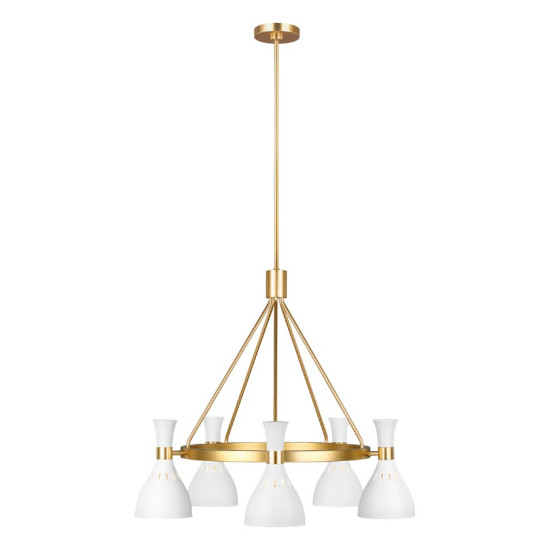 Joan Chandelier Brass/White 81.3cm