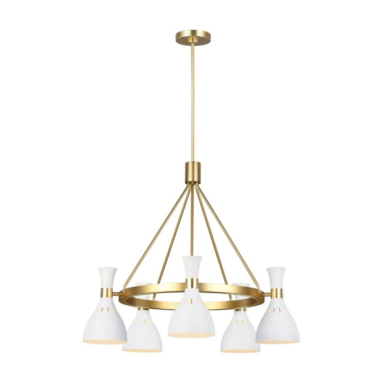 Joan Chandelier Brass/White 81.3cm