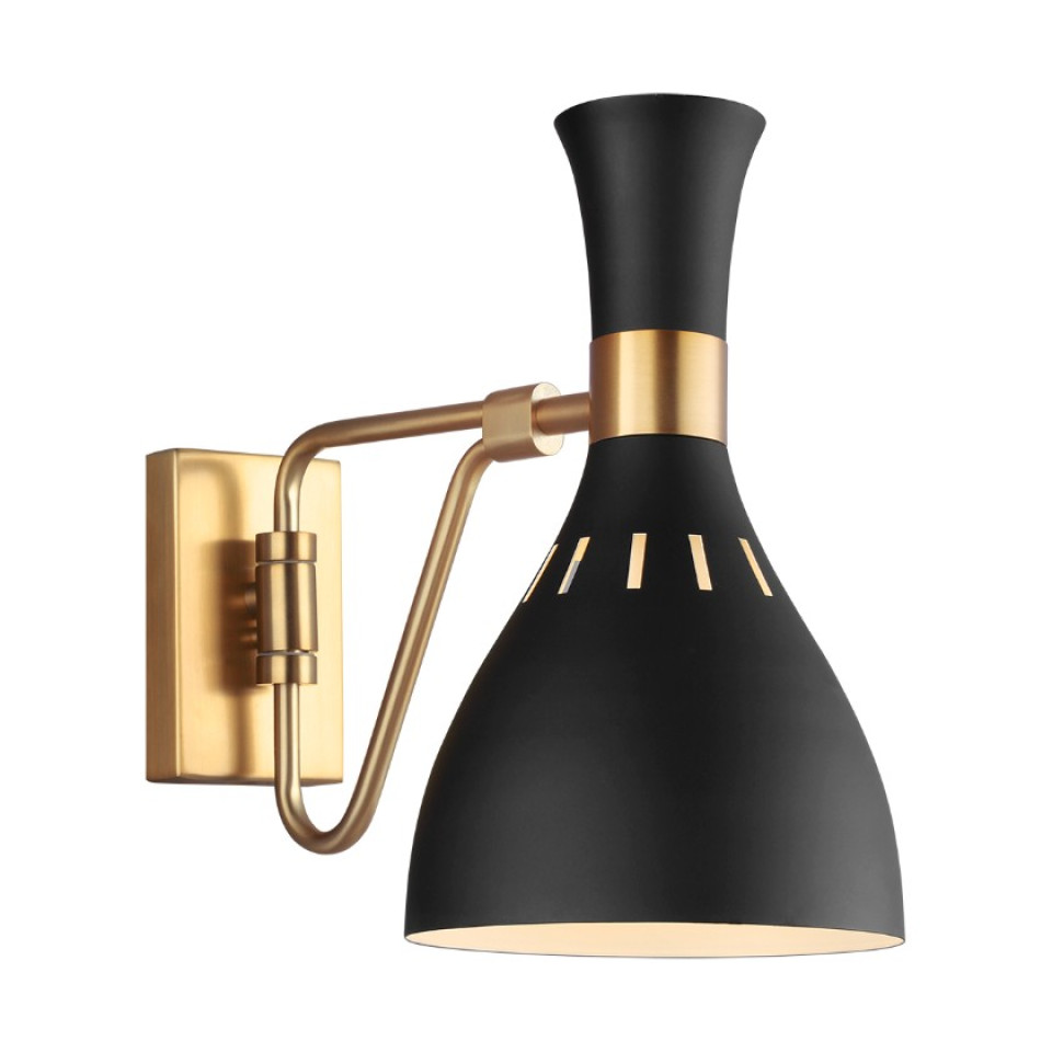 Joan Vägglampa Svart/Mässing 27,3cm