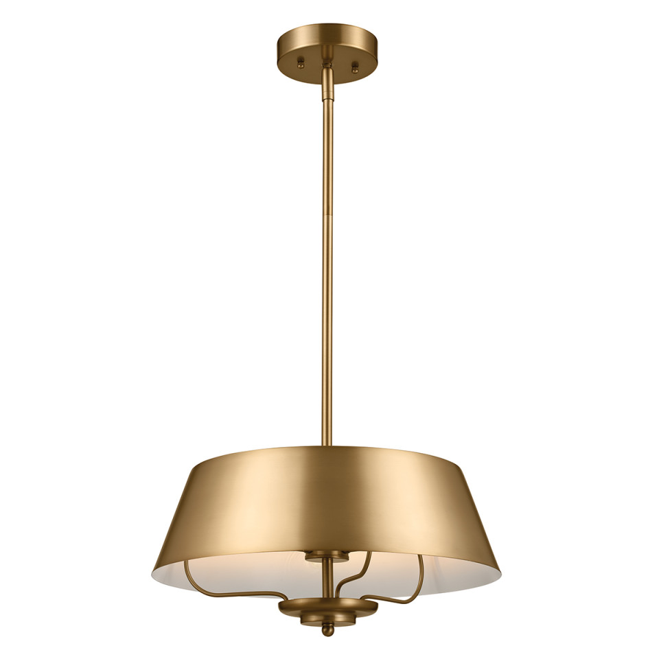 Luella 3-Lt Duo-Mount Ceiling Light Brushed Natural Brass 40.6cm