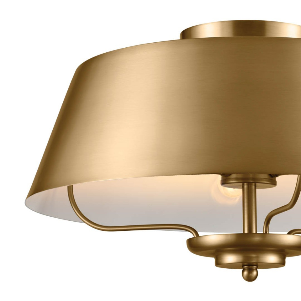 Luella 3-Lt Duo-Mount Ceiling Light Brushed Natural Brass 40.6cm
