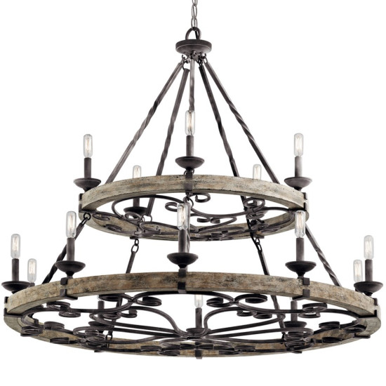 Taulbee 15-Lt Chandelier Weathered Zinc 112cm