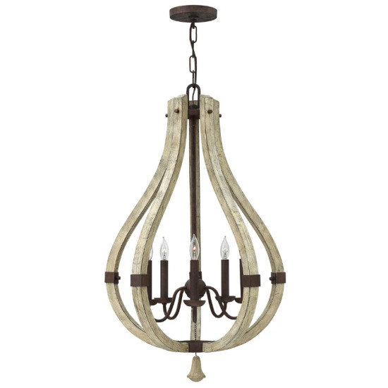 Middlefield Chandelier Wood/Steel 50.8cm