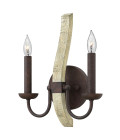 Middlefield 2-Light Vägglampa Trä/Stål 41,9cm