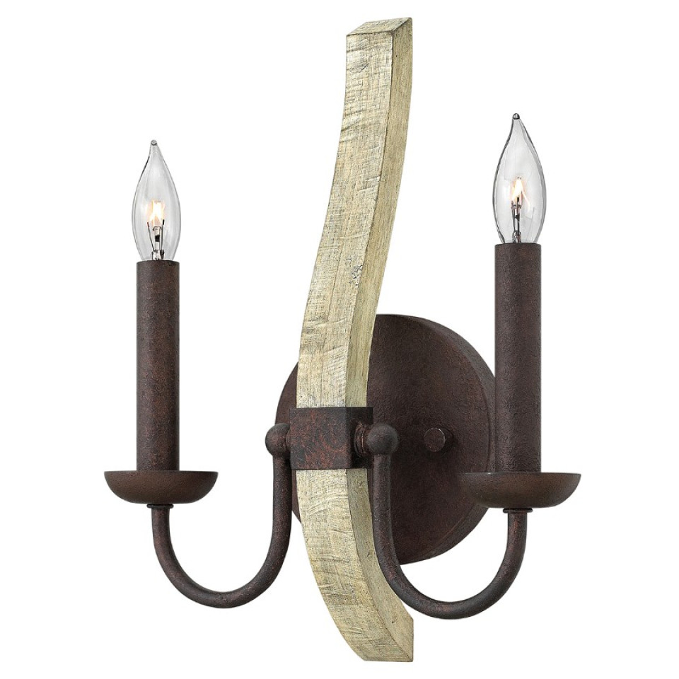 Middlefield 2-Light Vägglampa Trä/Stål 41,9cm