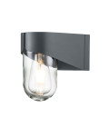 Porto 1-lt utomhus vägglampa grå/klar 18,8 cm