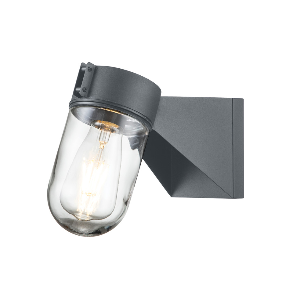 Portofino 1-Lt Outdoor Wall Light Grey/Clear 19.7cm Elstead Lighting Portofino 1-Lt Outdoor Wall Light Grey/Clear 19.7cm