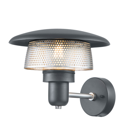 Saturne 1-lt utomhus vägglampa grå/silver 22,1 cm Saturne 1-lt utomhus vägglampa grå/silver 22,1 cm