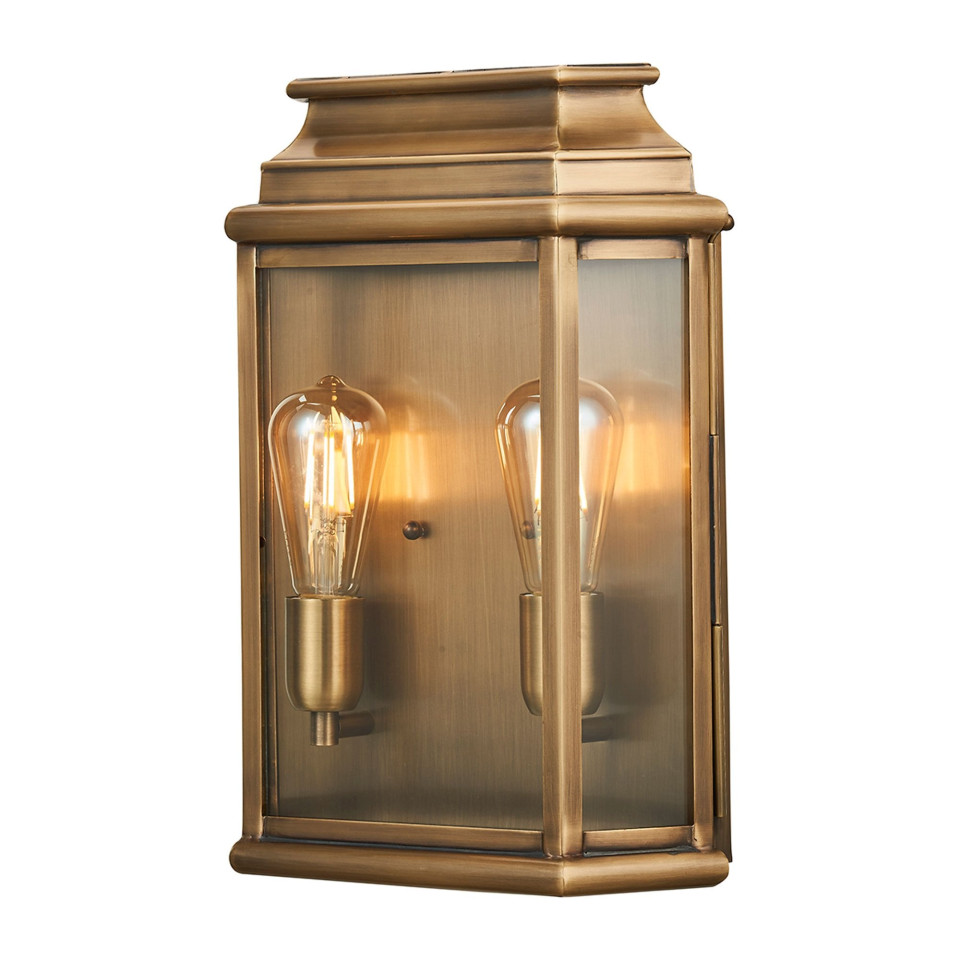 St Martins 2-Lt stor utomhus vägglampa åldrad mässing/klar 41,4cm IP44 Elstead Lighting St Martins 2-Lt stor utomhus vägglampa åldrad mässing/klar 41,4cm IP44