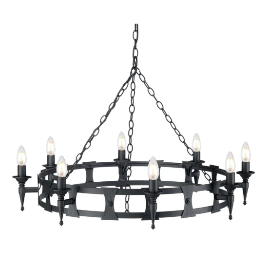 Saxon Ljuskrona Svart/Zink 90cm