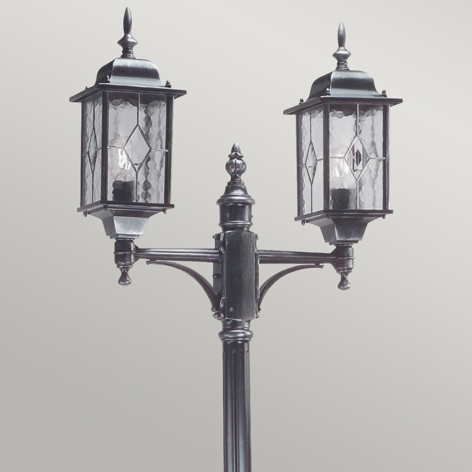 Wexford 2-Lt Outdoor Lamp Post Black/Silver 228.5cm Elstead Lighting Wexford 2-Lt Outdoor Lamp Post Black/Silver 228.5cm