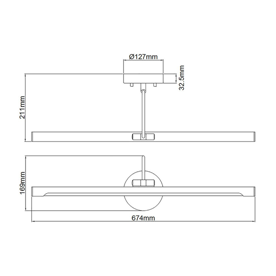 Alton 1-ljus tavelbelysning ljusborstad mässing 67,4 cm Elstead Lighting Alton 1-ljus tavelbelysning ljusborstad mässing 67,4 cm