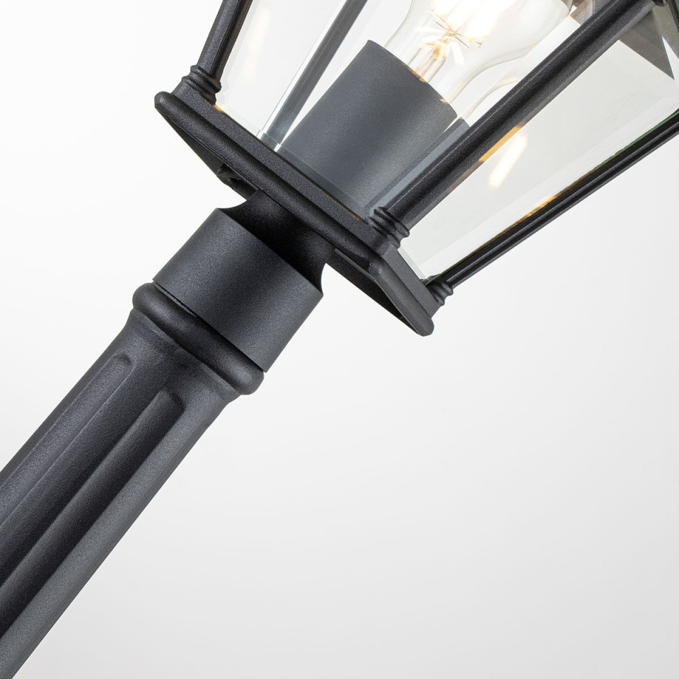 Bayview 1-ljus medium utomhuspelare ljus svart/klar 104.1 cm IP44