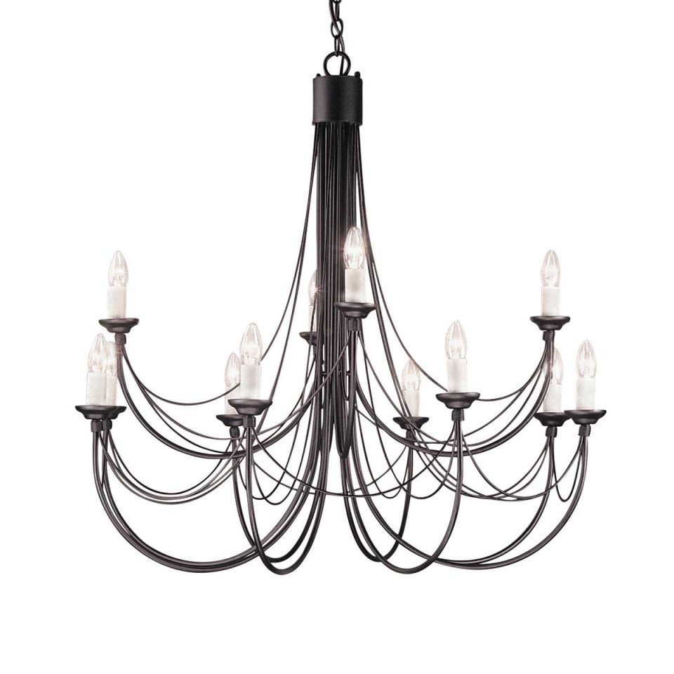 Carisbrooke 12-Lt Chandelier Black 98cm Carisbrooke 12-Lt Chandelier Black 98cm