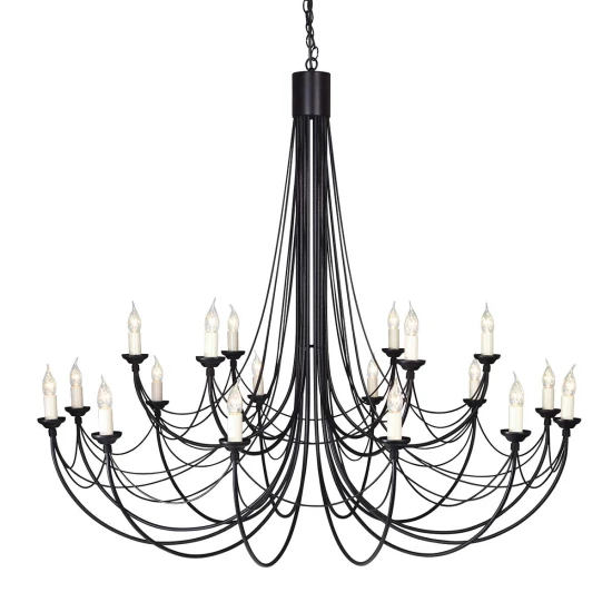 Carisbrooke 18-Lt Chandelier Black 143cm