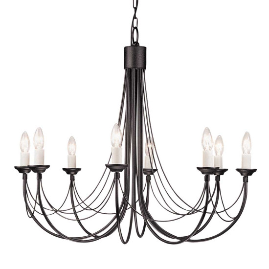 Carisbrooke 8-Lt Chandelier Black 86cm Carisbrooke 8-Lt Chandelier Black 86cm