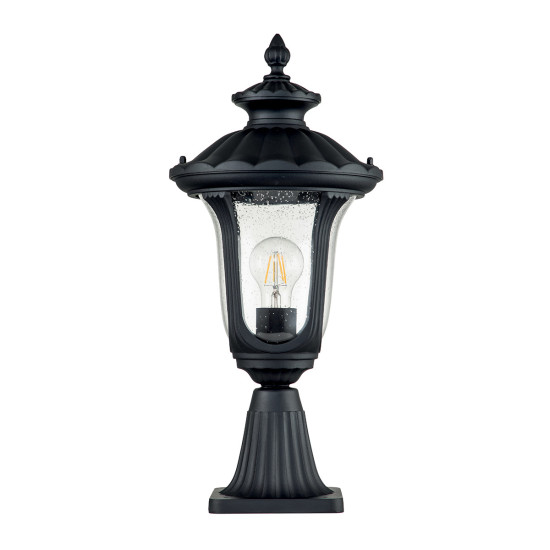 Chicago 1-Lt Small Outdoor Pedestal Light Textured Black 51cm Chicago 1-Lt Small Outdoor Pedestal Light Textured Black 51cm