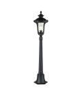 Chicago 1-ljus liten utomhuspelarlampa med struktur svart/klar 115 cm IP44