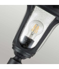 Chicago 1-ljus liten utomhuspelarlampa med struktur svart/klar 115 cm IP44