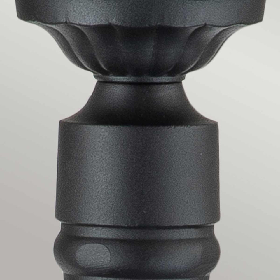 Chicago 1-ljus liten utomhuspelarlampa med struktur svart/klar 115 cm IP44