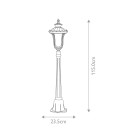Chicago 1-ljus liten utomhuspelarlampa med struktur svart/klar 115 cm IP44