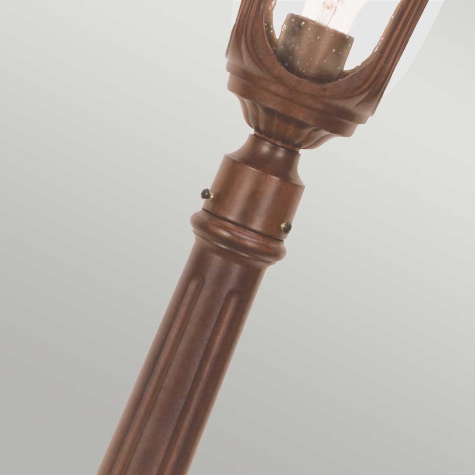 Chicago 1-ljus liten utomhuspelare ljus rostig brons patina/klar 115 cm IP44
