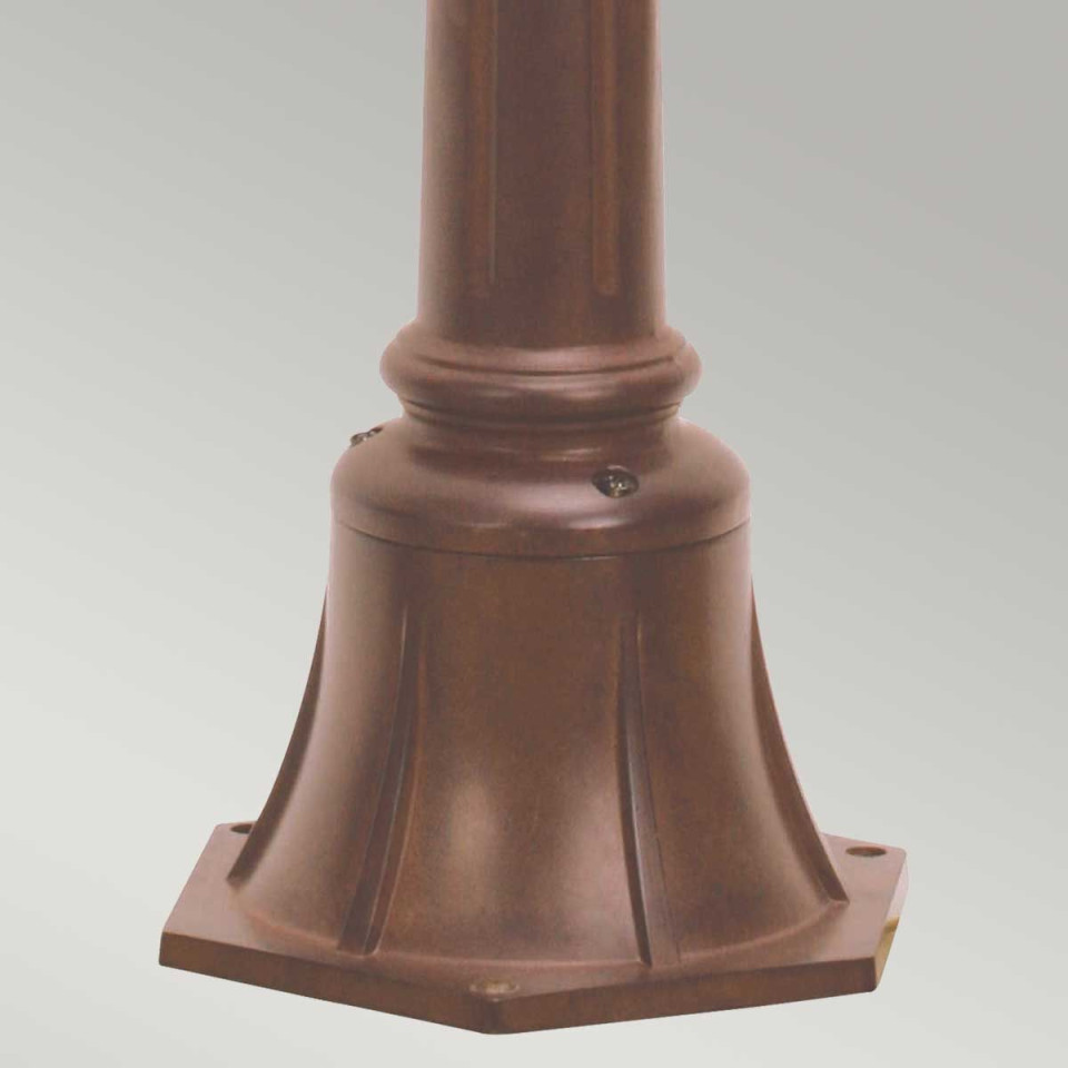 Chicago 1-ljus liten utomhuspelare ljus rostig brons patina/klar 115 cm IP44