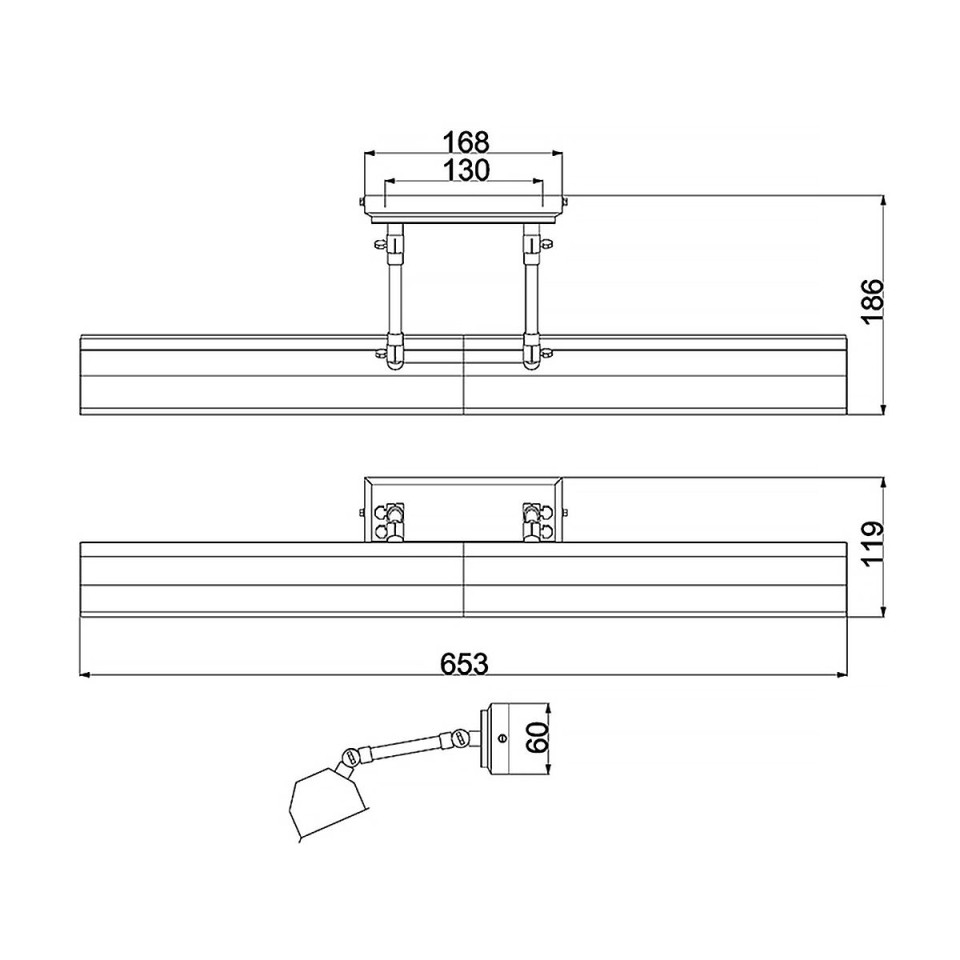 Chawton 4-ljus tavelbelysning ljus mörk brons 65,2 cm Elstead Lighting Chawton 4-ljus tavelbelysning ljus mörk brons 65,2 cm