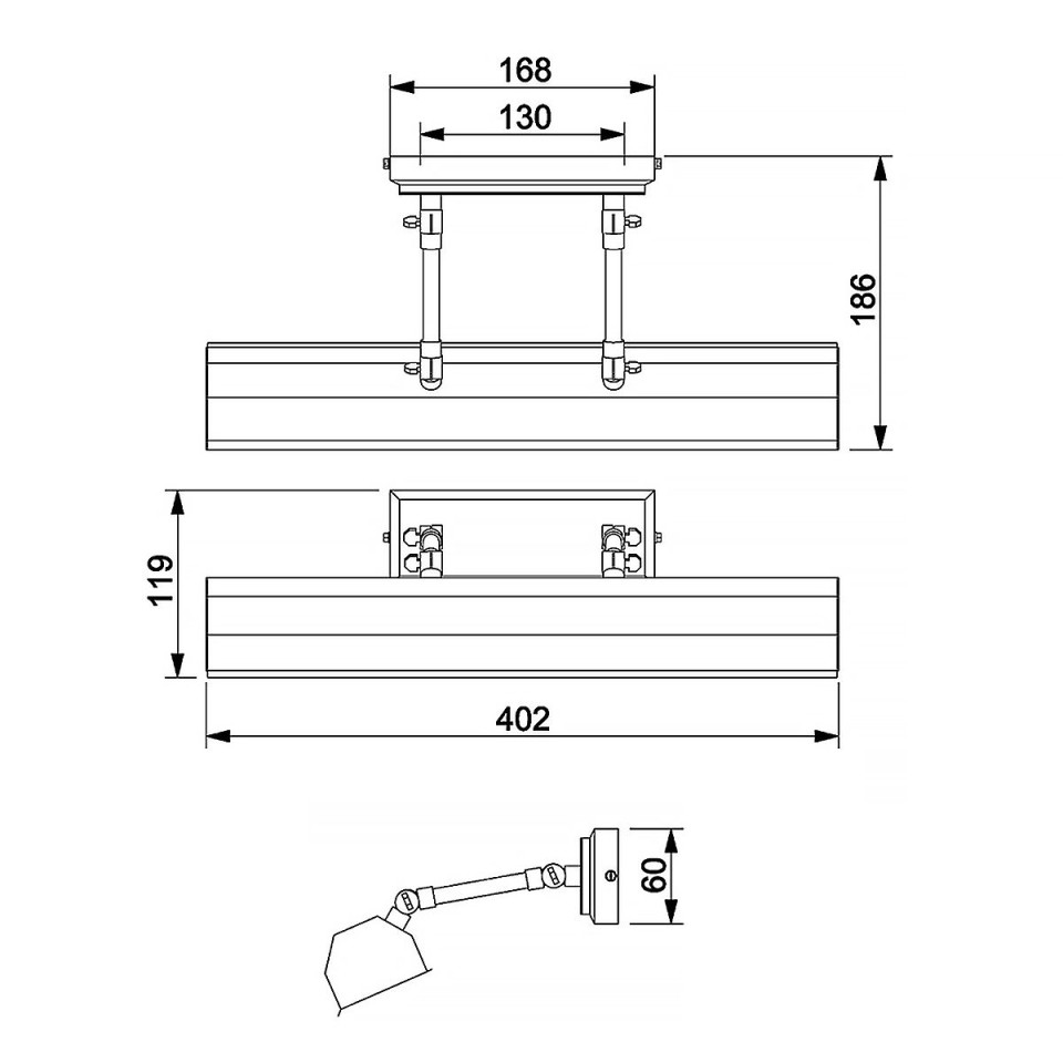 Chawton 2-ljus tavelbelysning mörk brons 40,2 cm Elstead Lighting Chawton 2-ljus tavelbelysning mörk brons 40,2 cm