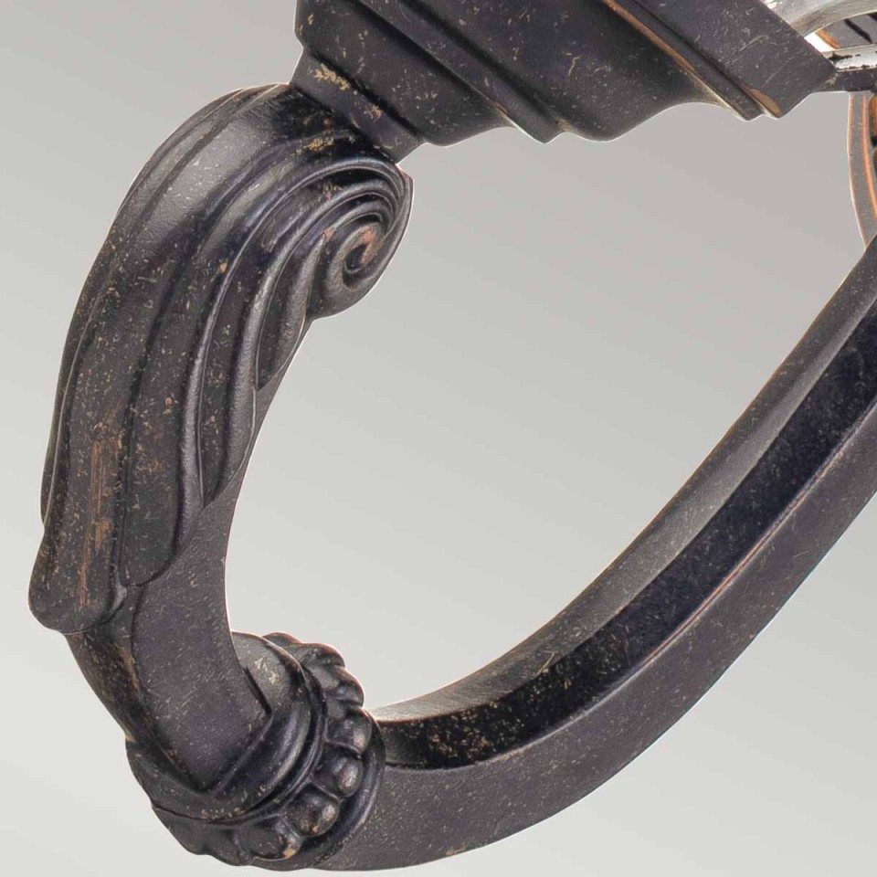 Cleveland 1-Lt Up Medium Outdoor Wall Light Weathered Bronze/Clear 54.3cm IP44