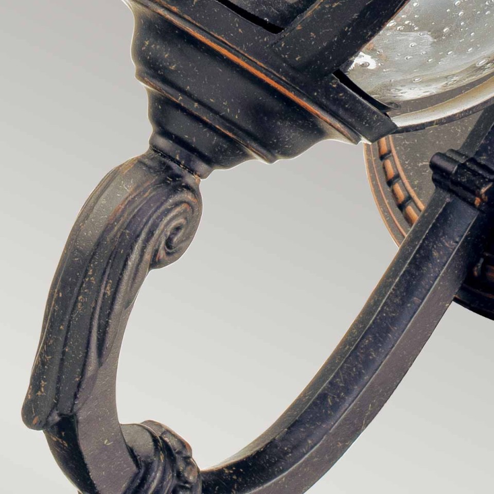 Cleveland 1-Lt Up Small Outdoor Wall Light Weathered Bronze/Clear 41.5cm IP44