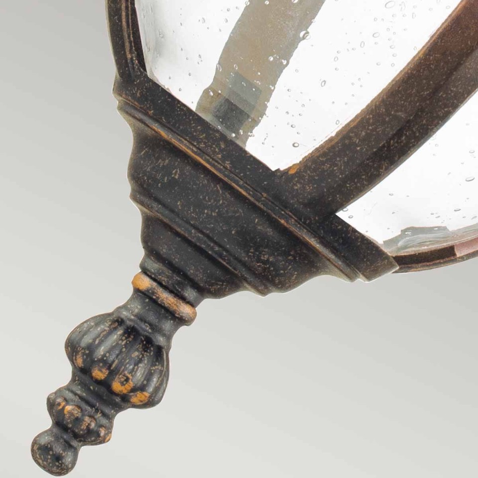 Cleveland 1-Lt Down Medium Outdoor Wall Light Weathered Bronze/Clear 54cm IP44