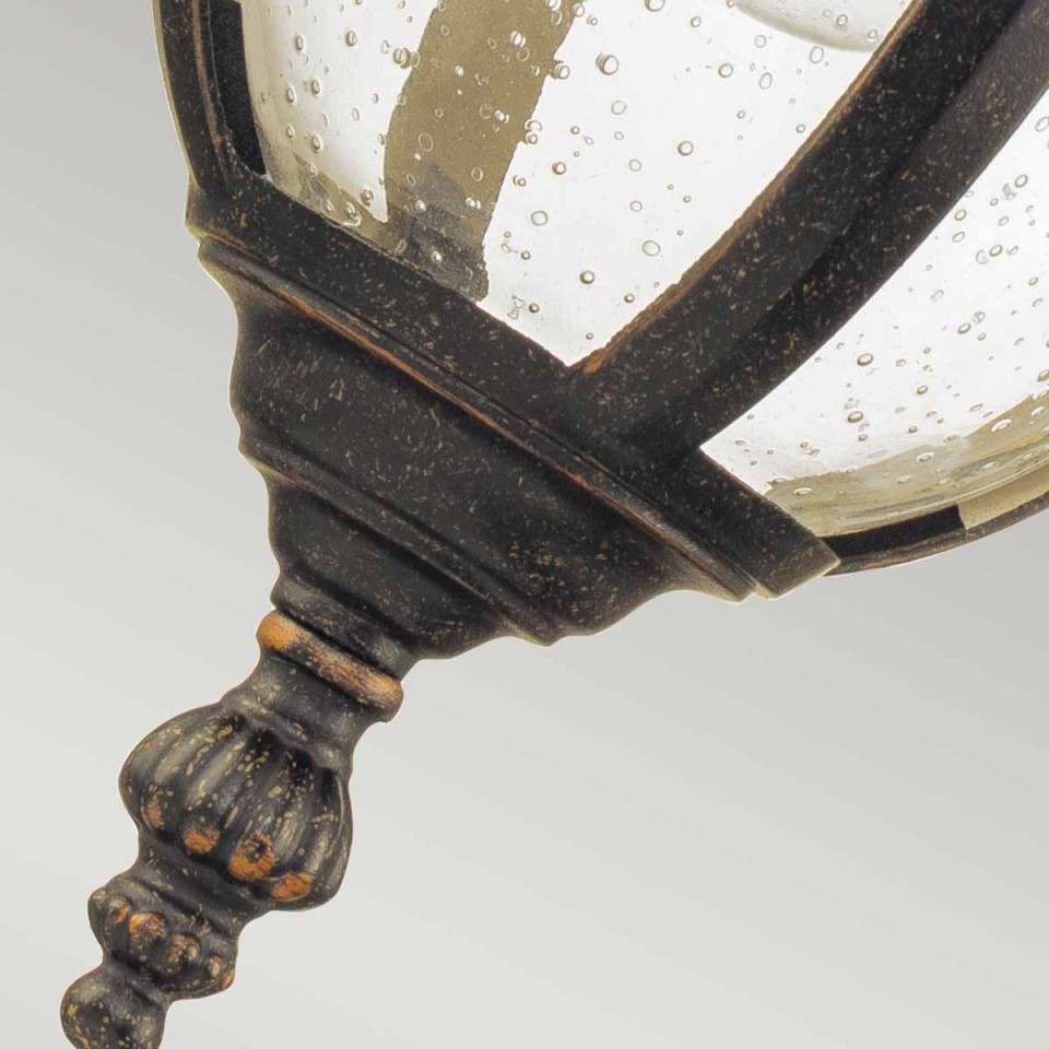 Cleveland 1-Lt Down liten utomhus vägglampa vittrad brons/klart 41.5cm IP44