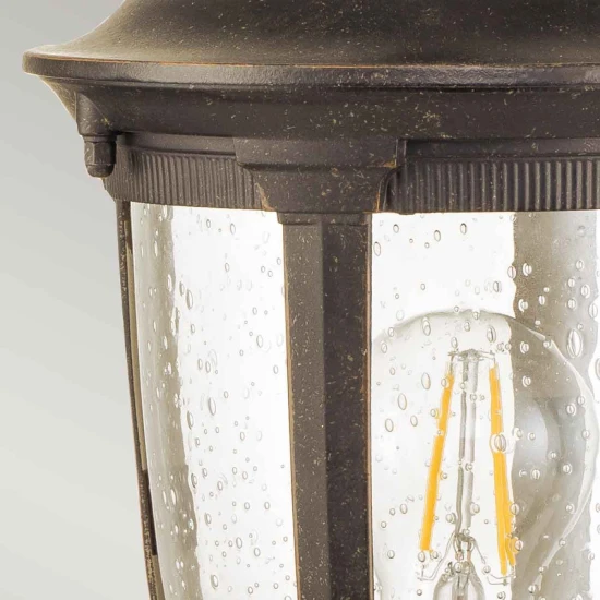 Cleveland 1-Lt Small Outdoor Pedestal Light Weathered Bronze/Clear 46.6cm IP44 Cleveland 1-Lt Small Outdoor Pedestal Light Weathered Bronze/Clear 46.6cm IP44