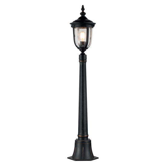 Cleveland 1-Lt Small Outdoor Pillar Light Weathered Bronze/Clear 109.4cm IP44 Cleveland 1-Lt Small Outdoor Pillar Light Weathered Bronze/Clear 109.4cm IP44